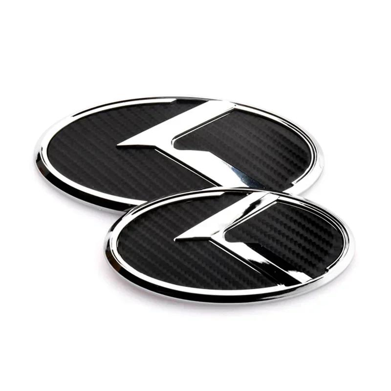 AABFR1 2pcs x 3D ABS K Logo Front Grill Emblem Rear Trunk Badge Car Sticker Decal for Kia K5 2011-2013 Optima Forte 2009-2014