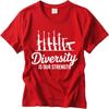 T Shirt Men Casual Round Neck Tee Casual Summer Teenagers T Shirt Diversity Is Our Strength Short Sleeve Solid Color Oneck Tops