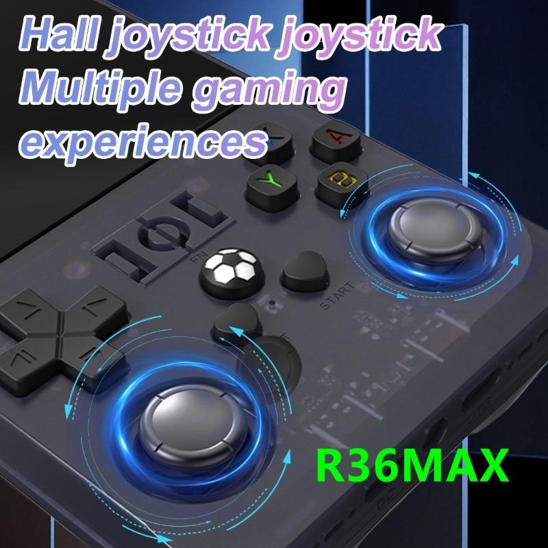 Игровая консоль R36Max с открытым исходным кодом, 4-дюймовый IPS-экран, портативная, игровая, на системе Linux, карманный игровой плеер, подарок для детей