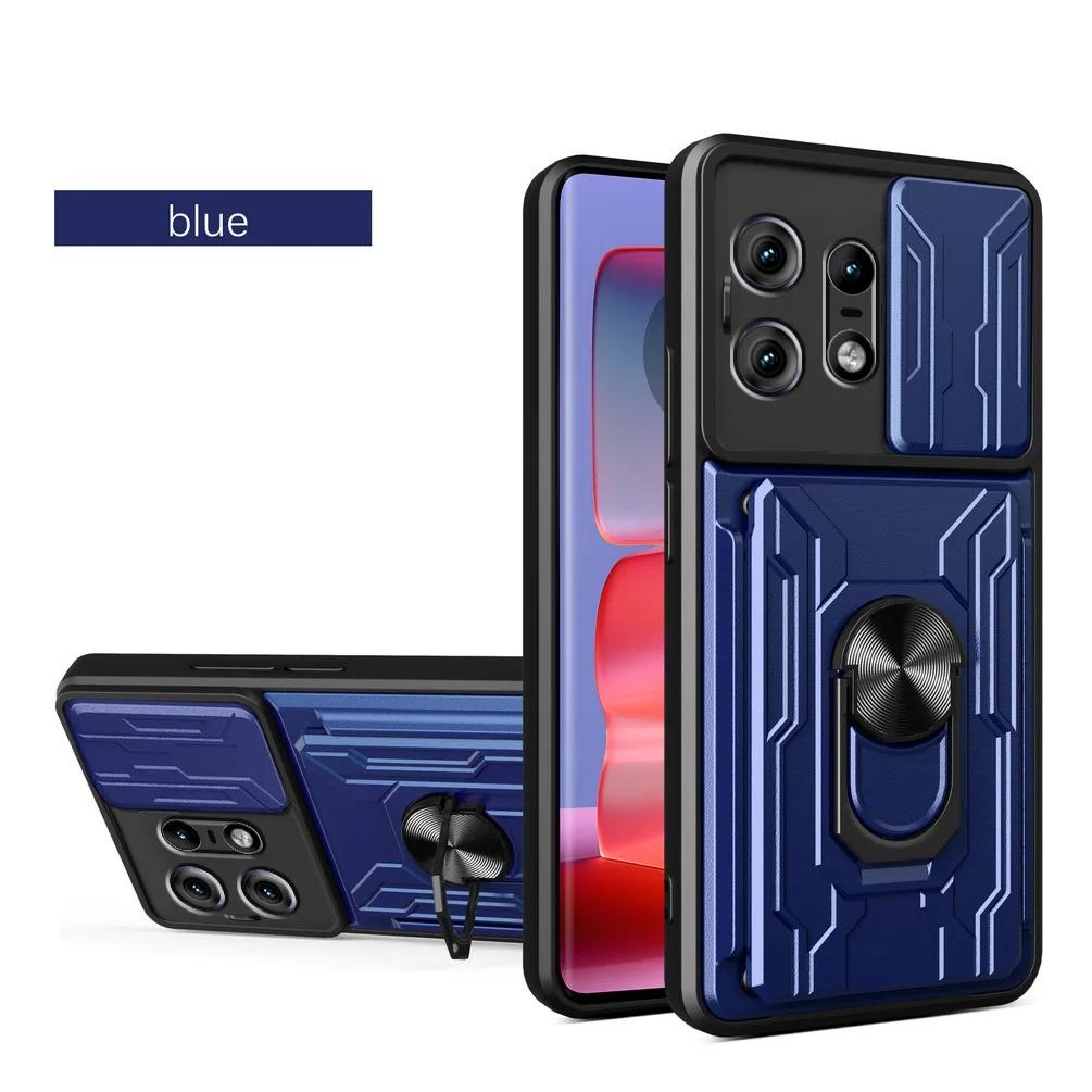 Чехол-обложка для Motorola Edge 50 Pro Moto Edge 40 Neo с карманом для карт, кольцом, магнитной защитой от ударов Fundas Coque