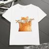 Fish Cat Print Tshirt For Boys Girls Summer Children Casual Cute Funny Colorful Tops Kids Comfortable Oneck Short Sleeve Tees