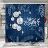 Christmas Shower Curtain, Winter Colourful Christmas Balls Pine Needle Gifts Merry Christmas Wreath Polyester Bathroom Decor