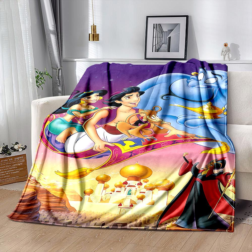 Various Styles and Sizes Aladdin Princess Jasmine Blanket for Bed Bedroom Sofa Picnic, Blanket for Cover Outdoor Leisure Nap
