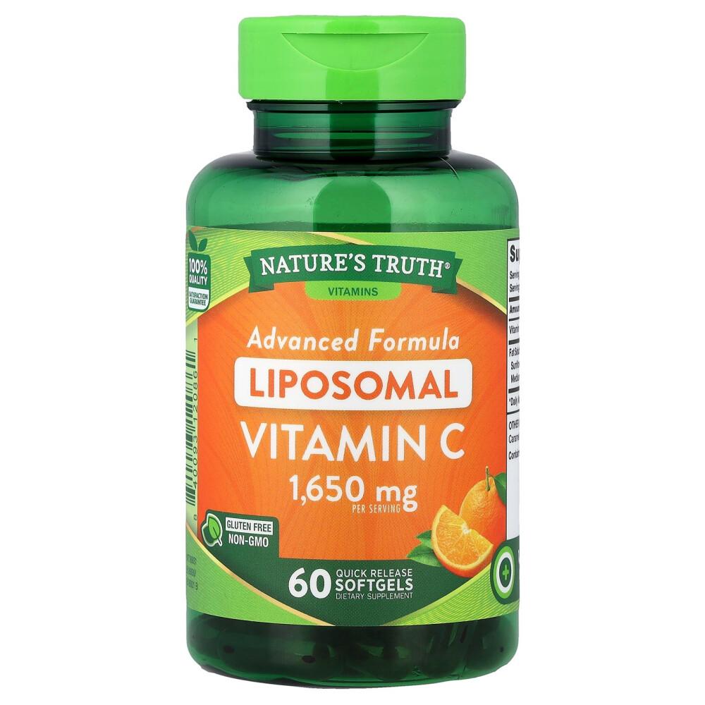 Nature's Truth Liposomal Vitamin C 1650mg Softgels, 60 Count (550mg per capsule)