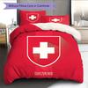 Switzerland national football Pattern Bedding Home Decoration Birthday Gift (1 * duvet cover + 2 * pillowcase, without core),fan merchandise.