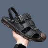 Men's Shoes Summer First Layer Cowhide Bag Head Sandals Men's Leather Casual Wear Cool Slippers Men's Non-slip Beach Shoes