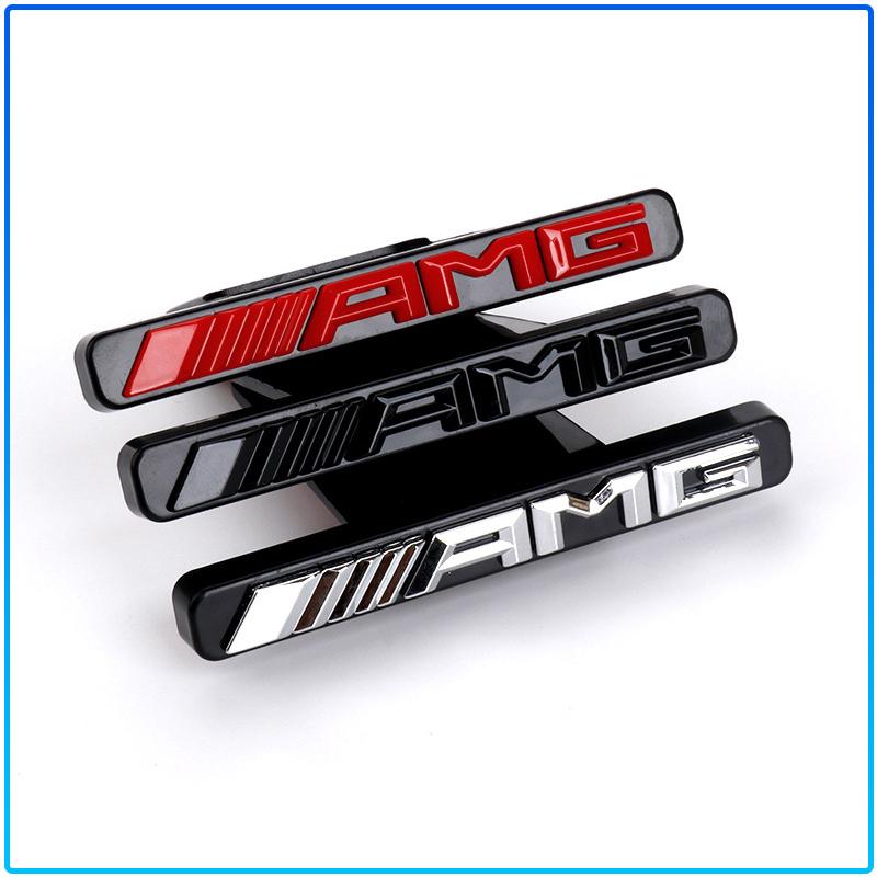 AABIF1 1PCS Car Front Grille Badge Sticker Accessories AMG Emblem For Mercedes Benz GLC A B C E Class W204 W205 W212 W213 GT AMG