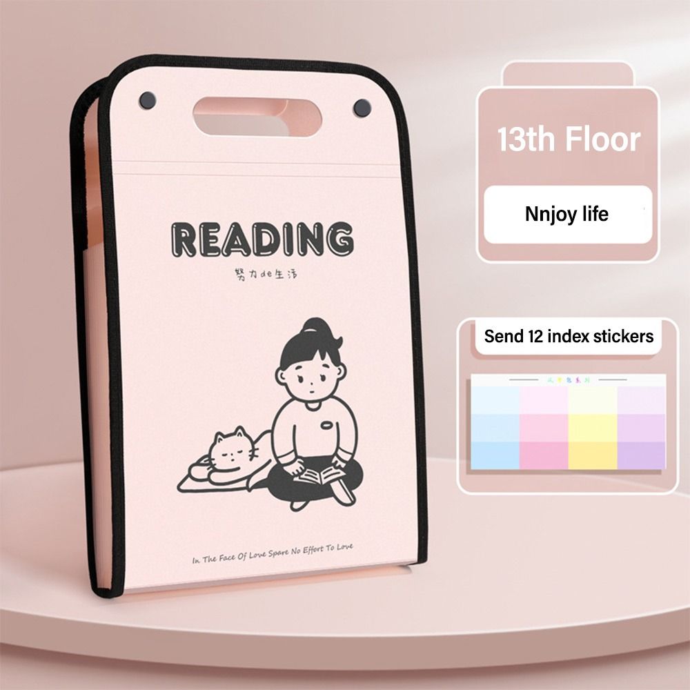 13 Pockets Test Paper Storage Folder With English Letter Pattern File Organizer Portfolio