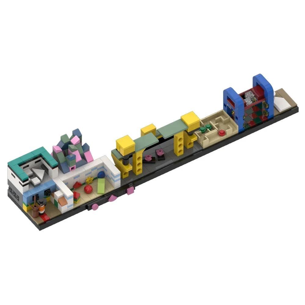 Силуэт города MOC Назад в будущее Сказочный волшебный замок Дом Кино Архитектура Строительные блоки Городские игрушки Туристический сувенир