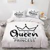Letter Duvet Cover Set King Size Black Inspirational Words Twin Bedding Set Queen Crown Pattern Microfiber Quilt Cover For Girls
