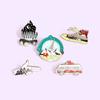Creative Cartoon Landscape Pin Unique Geometric Design Metal Brooch For Fashionable Attire
