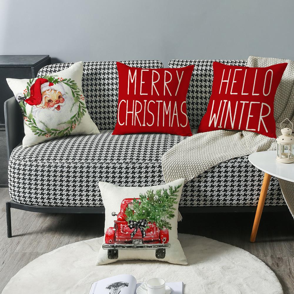 Рождественская серия Наволочка для диванной подушки Санта-Клаус Гостиная Спальня Прикроватная наволочка Чехол для дивана