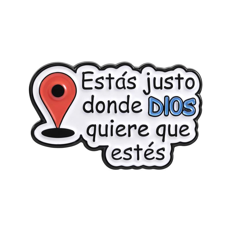 Spanish Quotes Series Enamel Pins JW.ORG Bible Verse Octagon Stop Sign Motivational Phrase Brooches Lapel Badge Jewelry Gifts