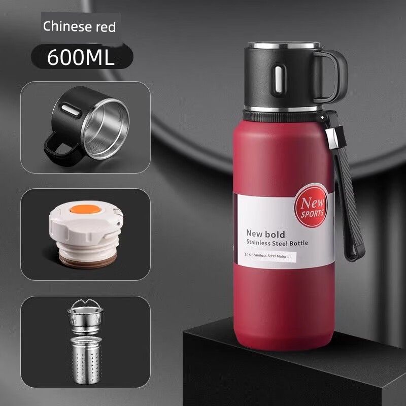 Outdoor Large Capacity Vacuum Cup Men's and Women's 316 Stainless Steel Kettle Portable Car Tea Separation Travel Tea Cup
