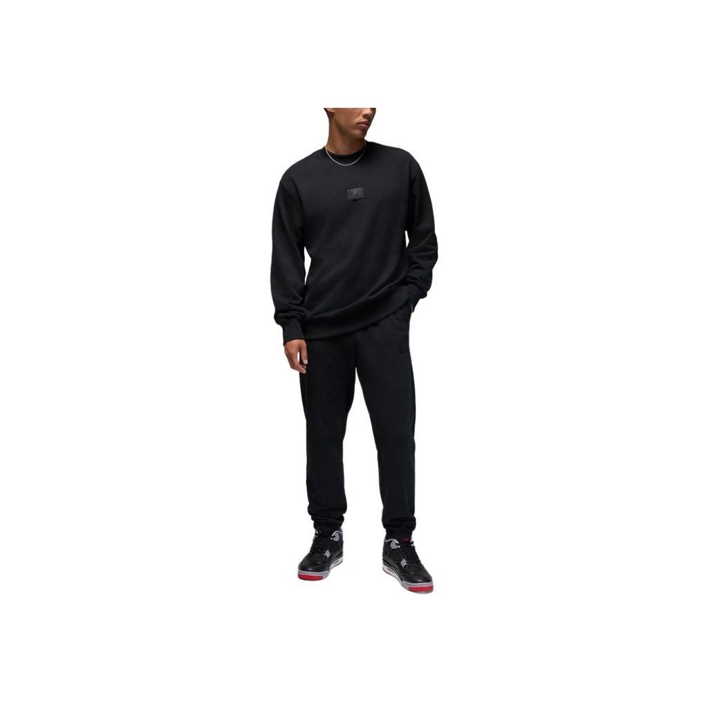 Jordan Flight Fleece Casual Crewneck Long Sleeve Sweatshirt Men Sweatshirt Black FV7259-010