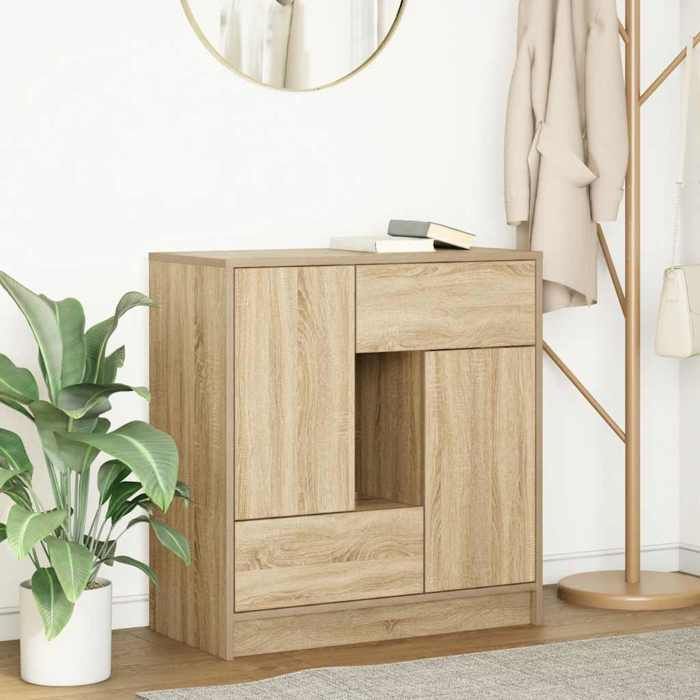 VidaXL Buffet with Drawers and Doors Sonoma Oak 70.5x34x74.5 Cm, Storage Furniture, Buffet Cabinet, Entrance Furniture, 861843