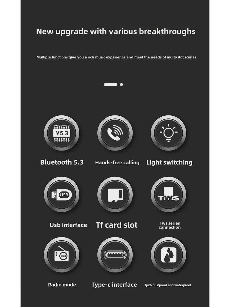 Портативный водонепроницаемый Bluetooth-динамик IPX6, сабвуфер высокой мощности 20 Вт с USB и слотами для карт для использования на открытом воздухе