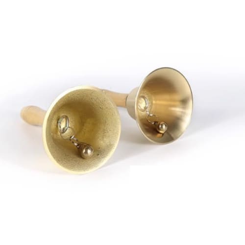 Durable Brass Hand Bell, Hand-Mounted Call Bell, Retro Dinner Bell, Tabletop Bell, Perfect for Restaurants, Raffles, Christmas Events, Festivals, and