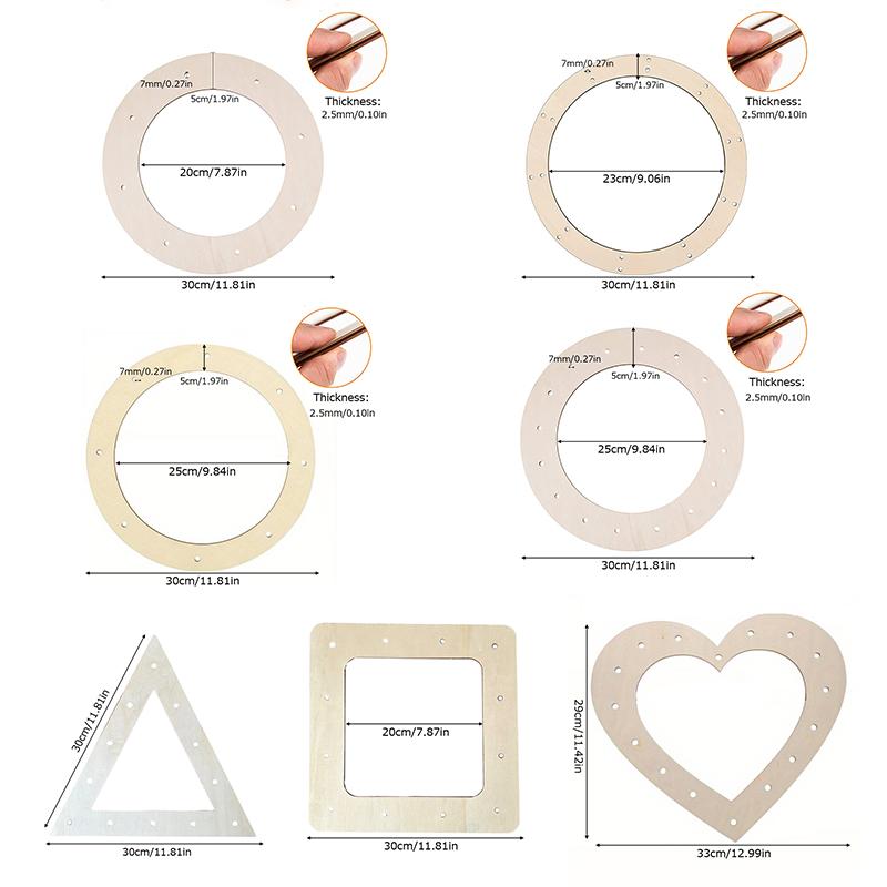 Creative Wreath Wood Circle DIY Handmade Ring Wreath Wedding and Festival Home Decor