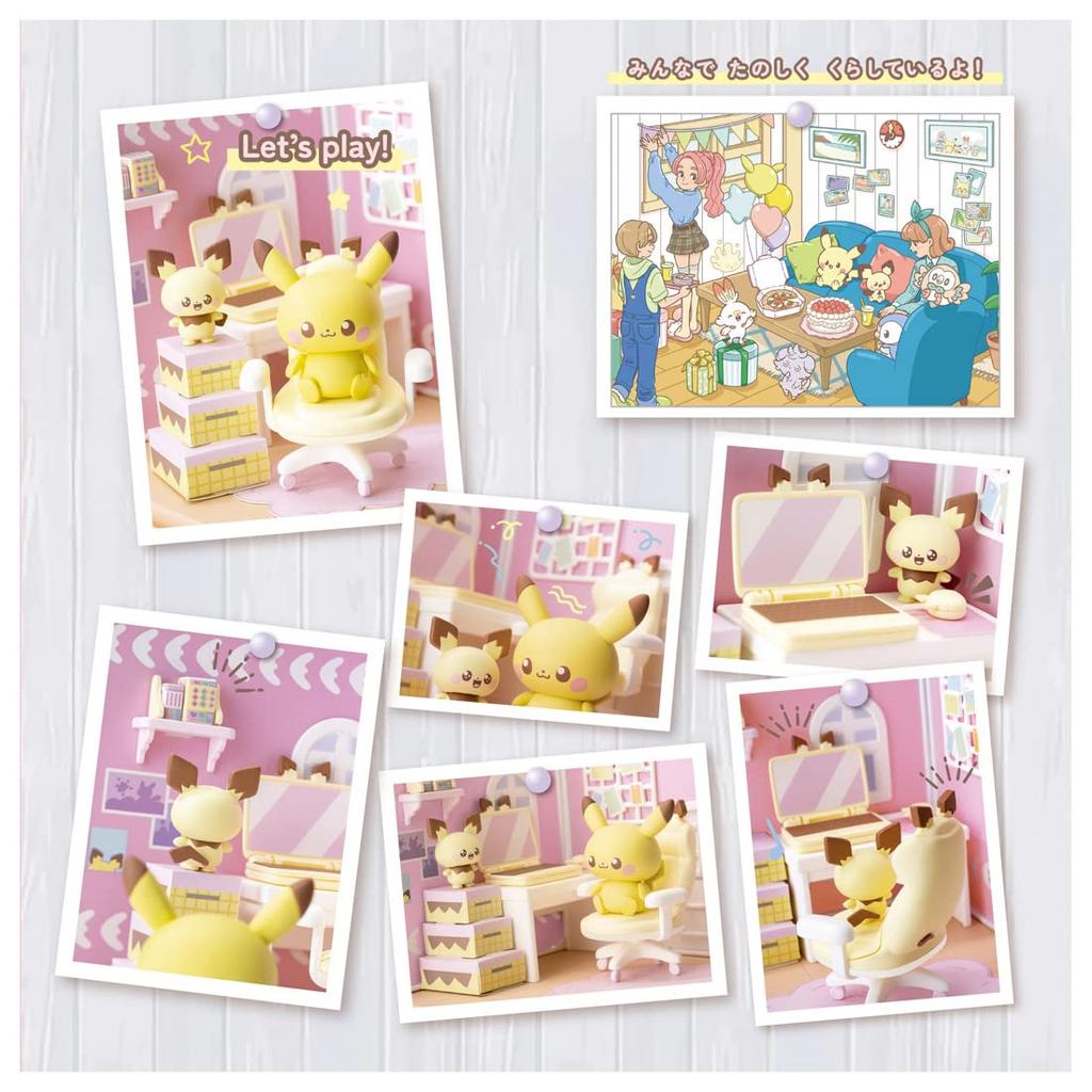 TAKARA TOMY Pocket Monsters Pokemon Pokepiece House Hobby Room Pichu Pikachu &