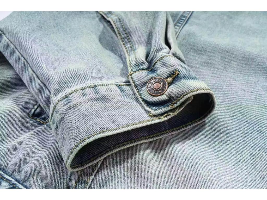 Men's Retro Hong Kong Hooded Denim Jacket - Japanese Style, Loose Fit Pullover for Spring/Autumn.