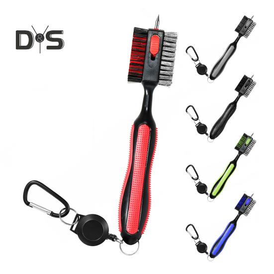 Щетка для чистки клюшек для гольфа Инструмент для чистки клюшек для гольфа с магнитным выдвижным карабином Легкие аксессуары для гольфа для мужчин Спорт на открытом воздухе