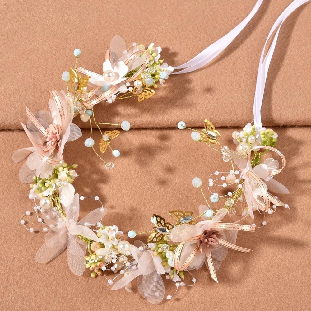 Korean Style Wreath Headband Tiara Garland Wristband Elegant Flower Crown Hairband  Photo Props