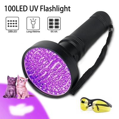 395 нм УФ-фонарик Blacklight 100 светодиодов Ультрафиолетовый фонарик на батарейках Ультрафиолетовый фонарик для обнаружения мочи домашних животных Деньги