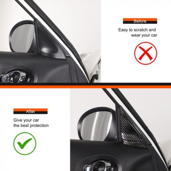 Мягкая накладка-стикер из углеволокна на внутреннюю треугольную накладку передней стойки для Nissan Juke 2011-