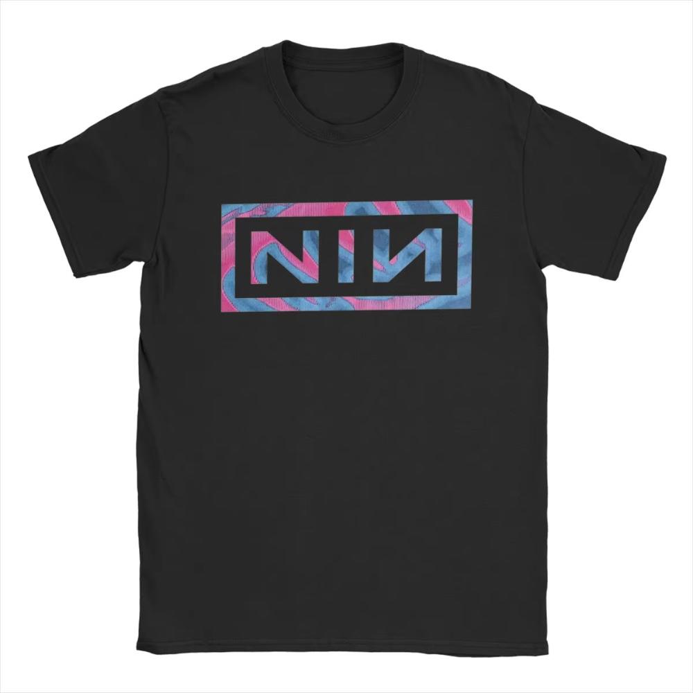 Nine Inch Nails NIN Мужская хлопковая футболка Забавная футболка с коротким рукавом и круглым вырезом Женская футболка из чистого хлопка Идея для подарка Одежда