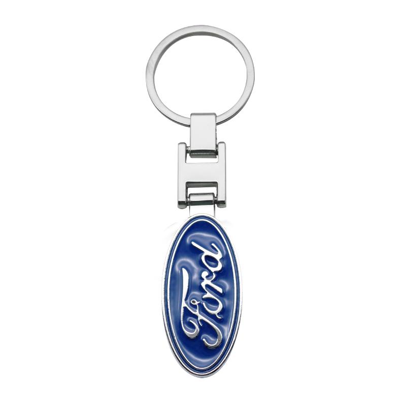 TVEI7 3DMetal/Leather Car Keychain Badge Emblem For Ford Fiesta Focus MK2 Mondeo Kuga Galaxy C-Max S-Max Key Chain Rings Accessories