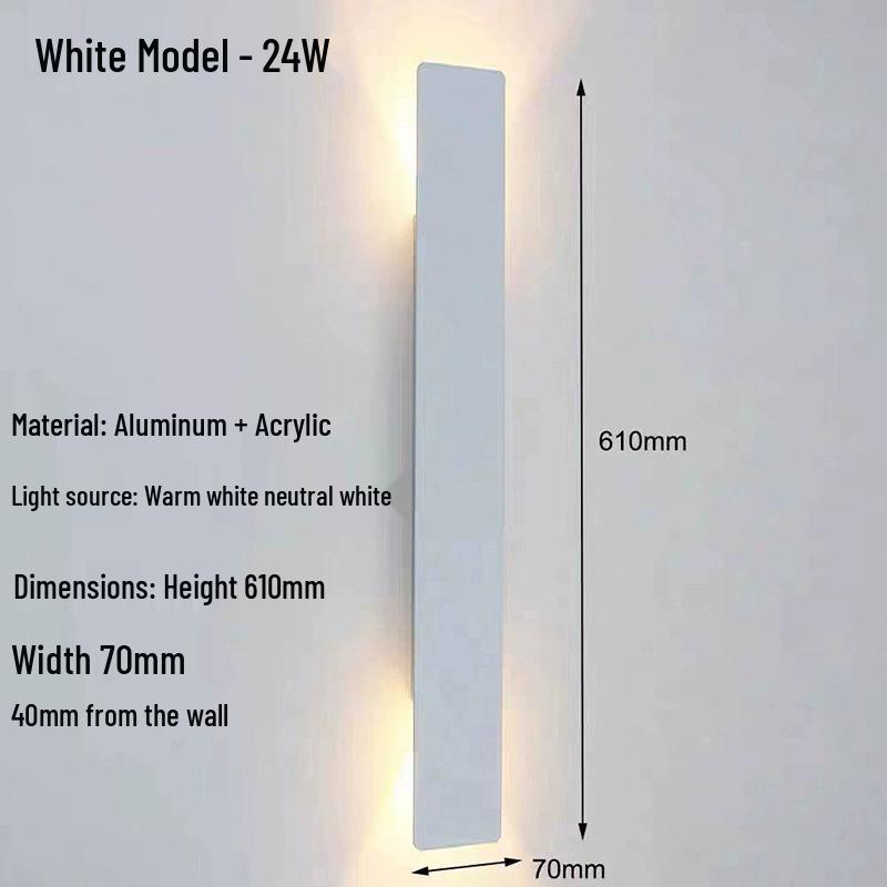 Outdoor Waterproof LED Up/Down Wall Light - Modern Minimalist for Courtyard, Hallway, Stairs, or Pillar