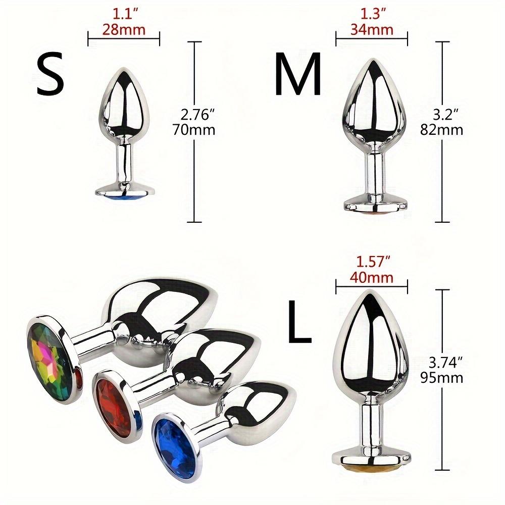 1 шт. Основа из драгоценного камня Анальная пробка из нержавеющей стали - Гладкая безопасная для тела металлическая анальная пробка для пар Взрослое удовольствие Секс-игрушка