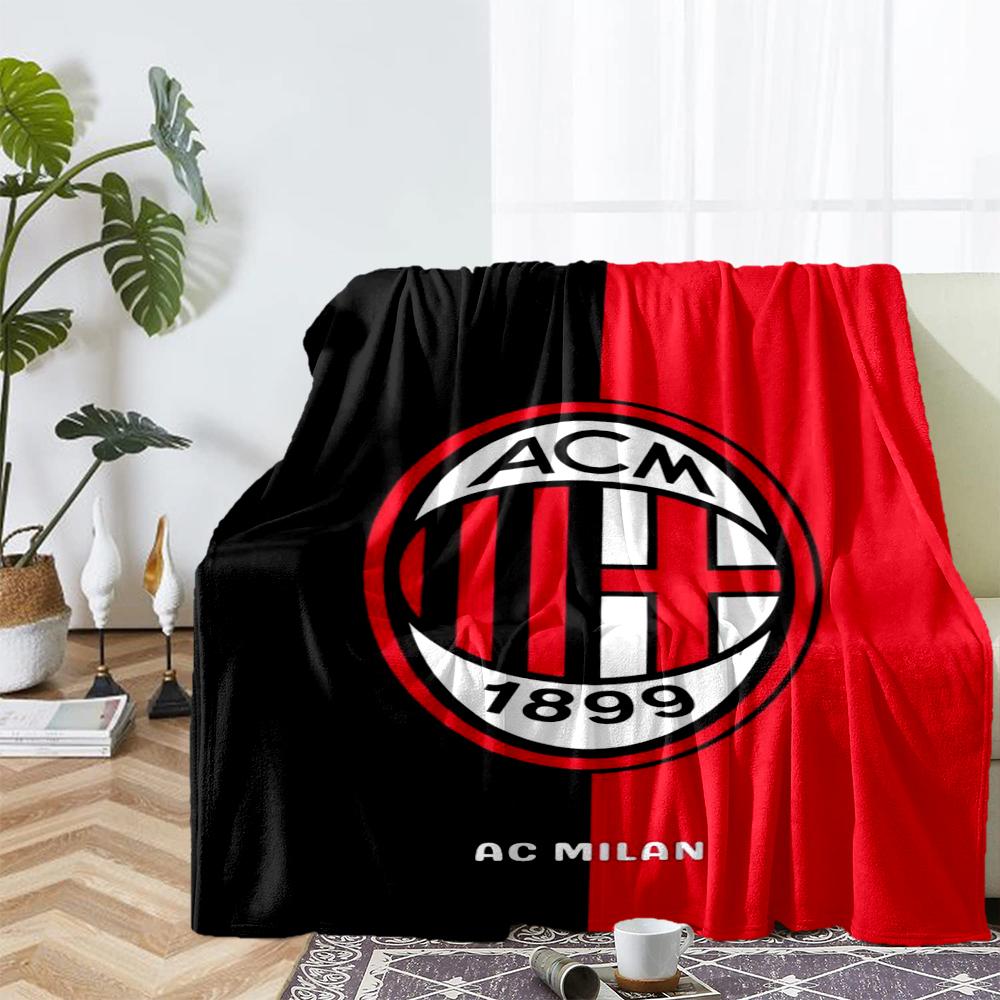 AC Milan Theme Printed Blanket - Perfect for Couch, Bed, Travel & Outdoor Use | Machine Washable, Cozy & Durable.