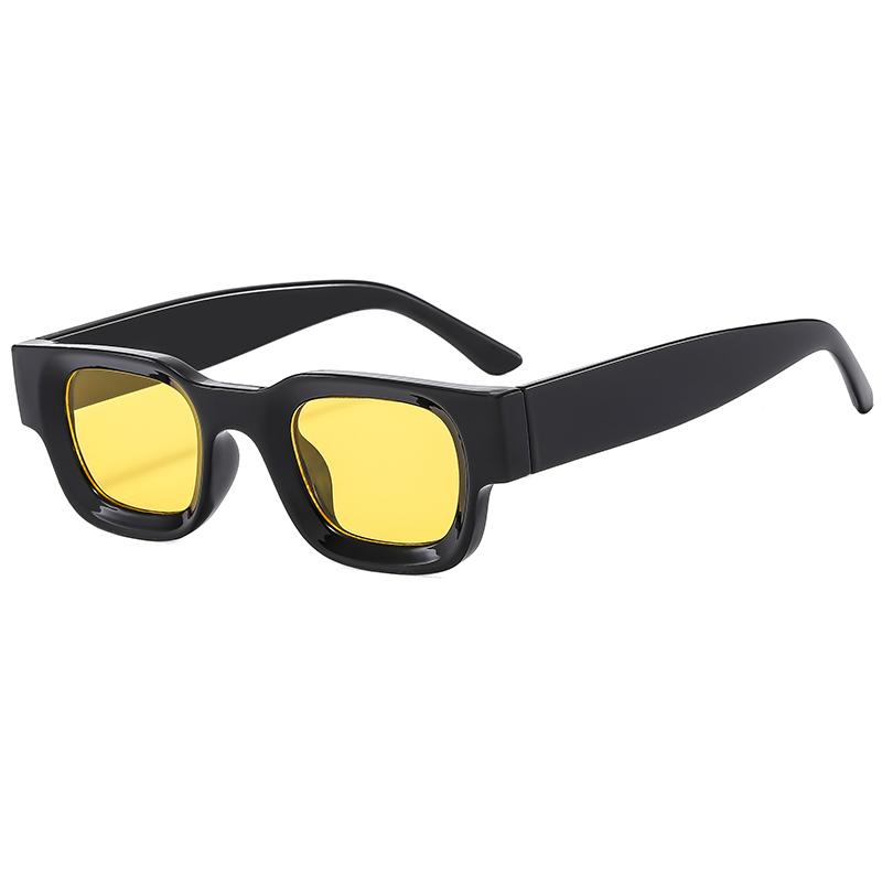 Маленькие солнцезащитные очки прямоугольной формы с толстой квадратной оправой, мужские черные, синие, женские солнцезащитные очки Uv400, унисекс