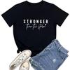 BLACKOO Женские графические футболки Stronger Милые футболки