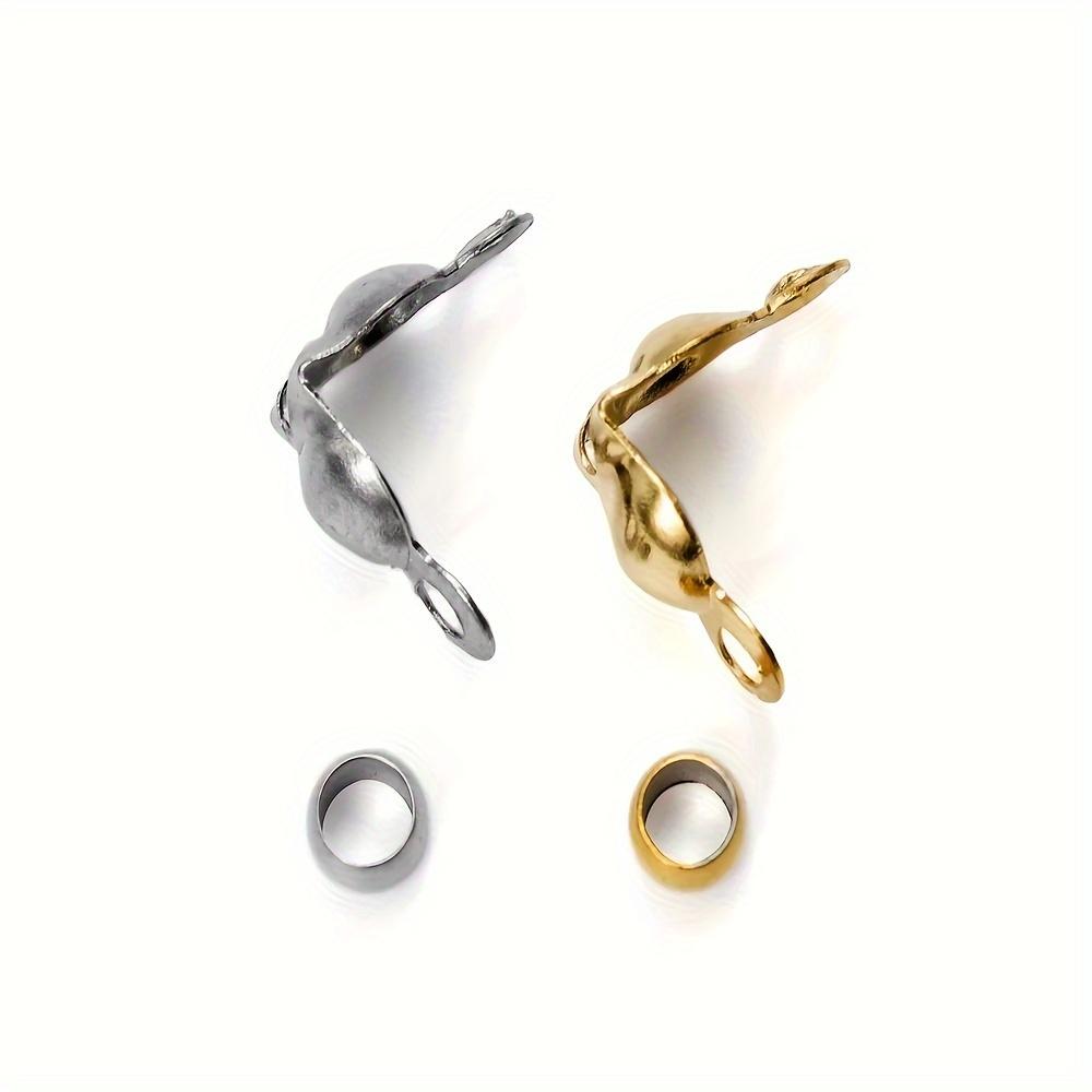 Набор из 100 металлических соединителей золотого и серебряного цвета, зажимов и обжимных бусин для изготовления ювелирных изделий своими руками