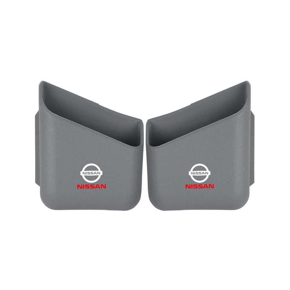 AUW3 For Nissan Nismo Tiida Teana Juke Versa Almera X-Trail New 2pcs Plastic Car Organizer Auto Truck Pillar Storage Box Center Cover