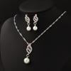 2 шт./компл. женский комплект ювелирных изделий искусственный жемчуг стразы инкрустированное ожерелье серьги-подвески комплект свадьба