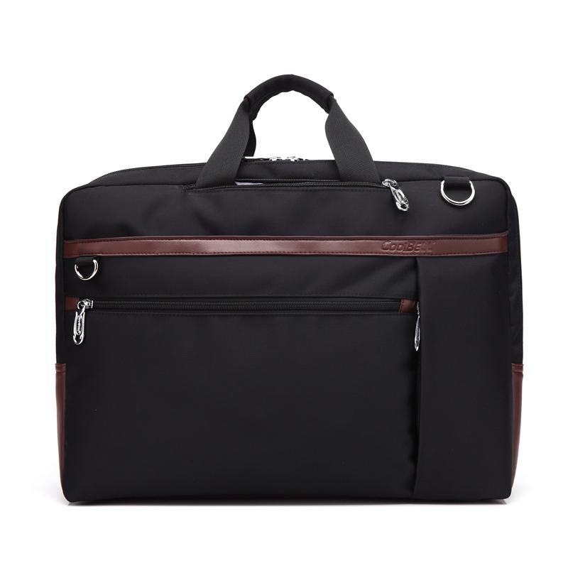 Men Backpacks Cool Bell Nylon/Canvas Male Backpack &Shoulder Bag& Messenger Bag& Handbag 15.6/17.3 Inch Black/Gray CB-5506