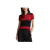 Polo Ralph Lauren SS24 цветные блоки полосатый вязаный логотип вышитый Slim Fit короткий рукав поло рубашка женские топы черный WMPOKNINCU20898-001