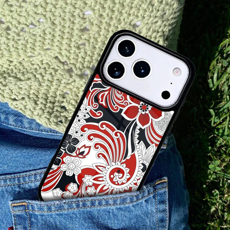 Batik Pattern Phone Case Cover for IPhone 11 12 13 14 15 16e 17 Pro Max Coque for IPhone 17 Air