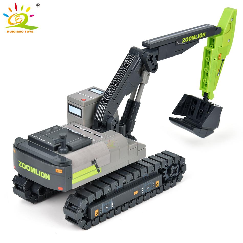 ИГРУШКИ Инженерные грузовики Строительные блоки Кран Бульдозер Экскаватор Автомобиль Городское строительство MOC Набор кирпичей для детей