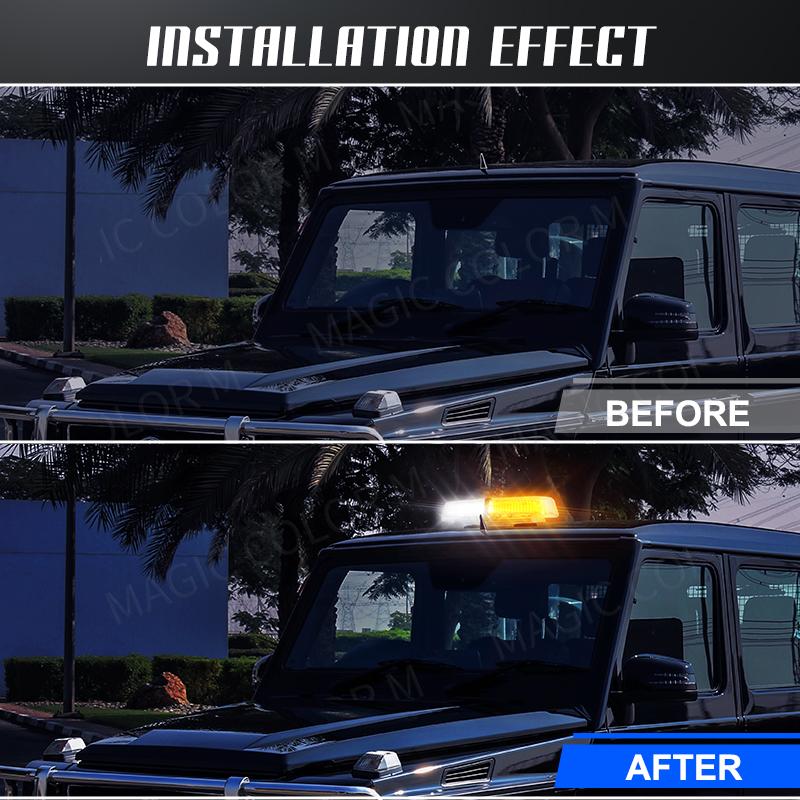 12V 24V Amber Yellow Truck Car Led Strobe Roof Lights Becaon Warning Emergency Rescue Magnetic Vehicle Ambulan 72SMD