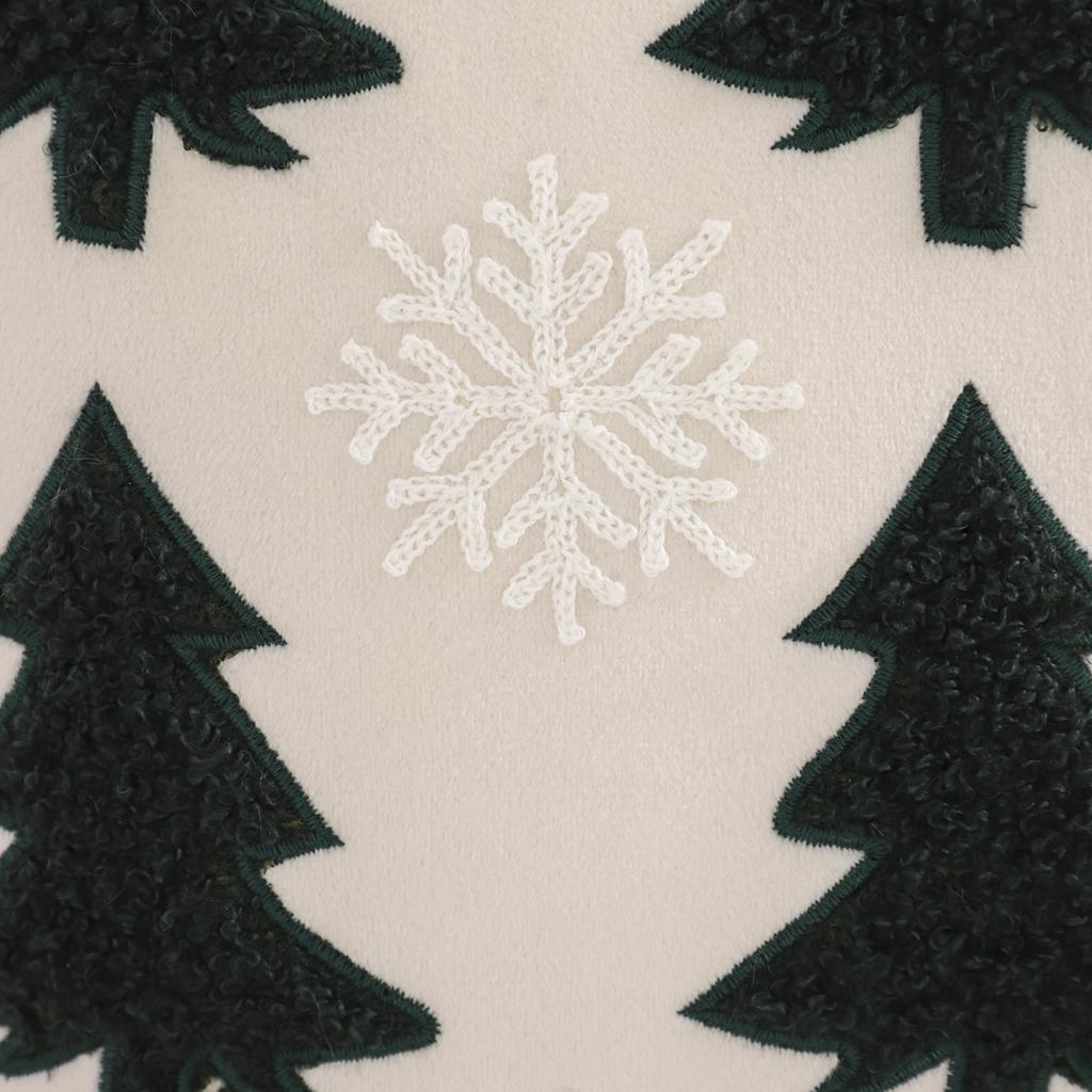 Embroidery Square Knitted Throw Pillow Cover American Christmas Decoration Velvet Soft Christmas Tree Winter Farmhouse Home