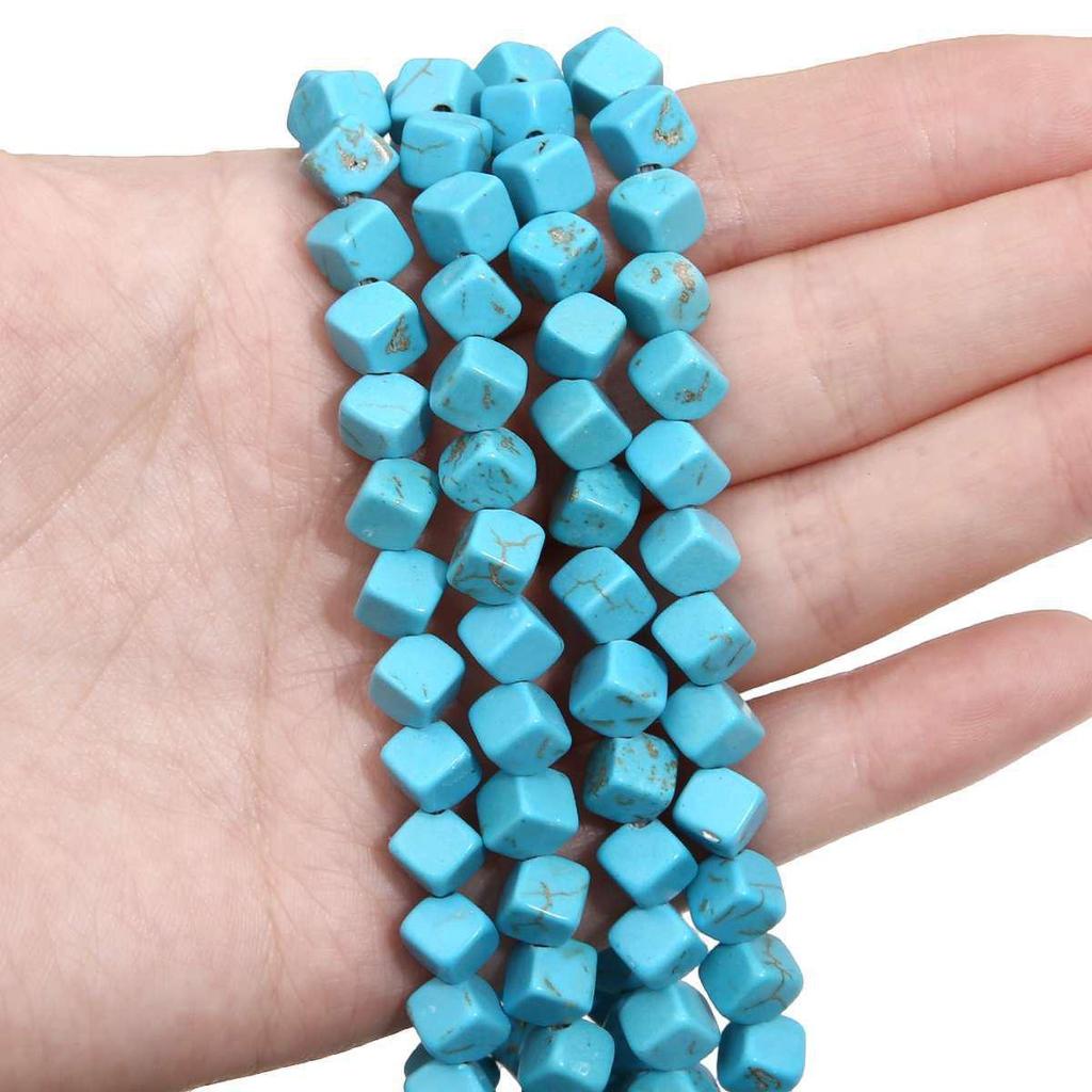 Synthetic Blue Turquoise DIY Jewelry Twisted and Special-Shaped Beads with Abacus and Animal Spacer Styles