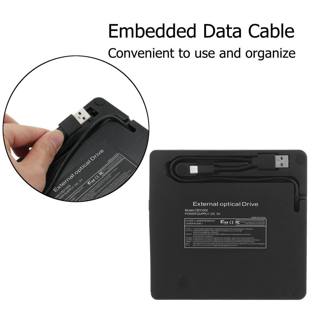 Внешний USB 3.0 DVD/CD-привод для записи и чтения CD/DVD, DVD RW оптический привод, CD/DVD ROM-плеер, для MAC OS, Windows XP/7/8/10