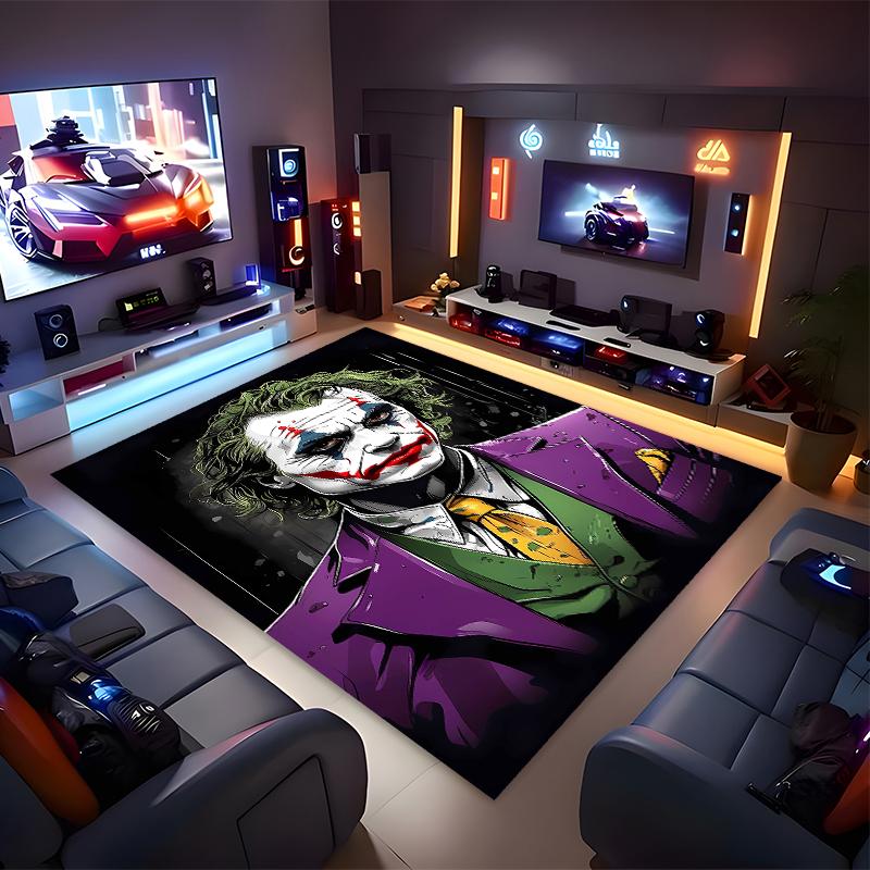 1pc Joker character Print Area Rug - Soft, Washable Non-Slip Indoor Mat for Office Chairs, Living Room, Home Office Decorative Rug