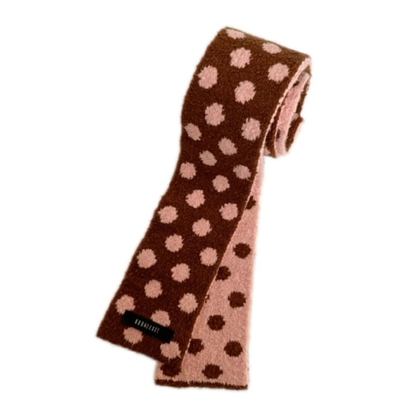 COOKEESEE DOT двухцветный шарф (Розовый/Коричневый)