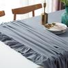 Yousheng Solid Color Ruffled Tablecloth Rectangular Square Table Cover Dining Tablecloth for Farmhouse Kitchen Dining Room Patio Decoration